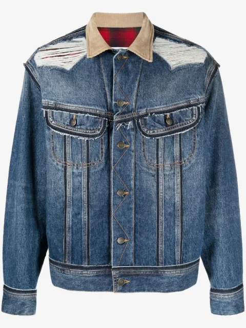 Maison Margiela x Pendleton distressed denim jacket