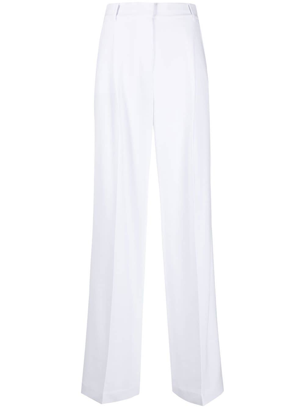 Shop Michael Kors High-waisted Tailored Trousers In Weiss