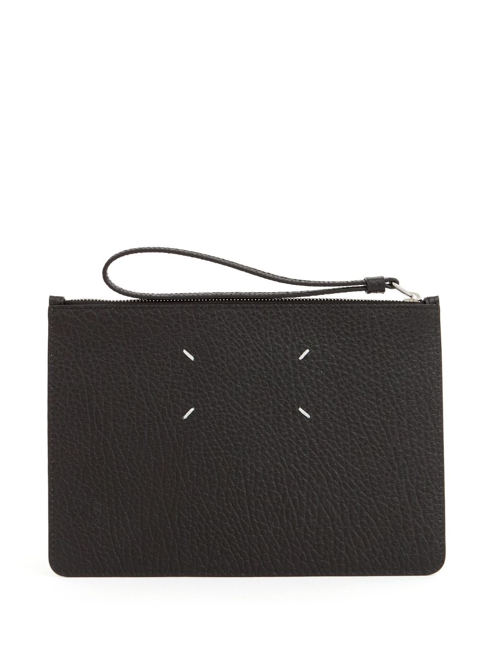 Shop Maison Margiela Four-stitch Leather Cardholder In Black