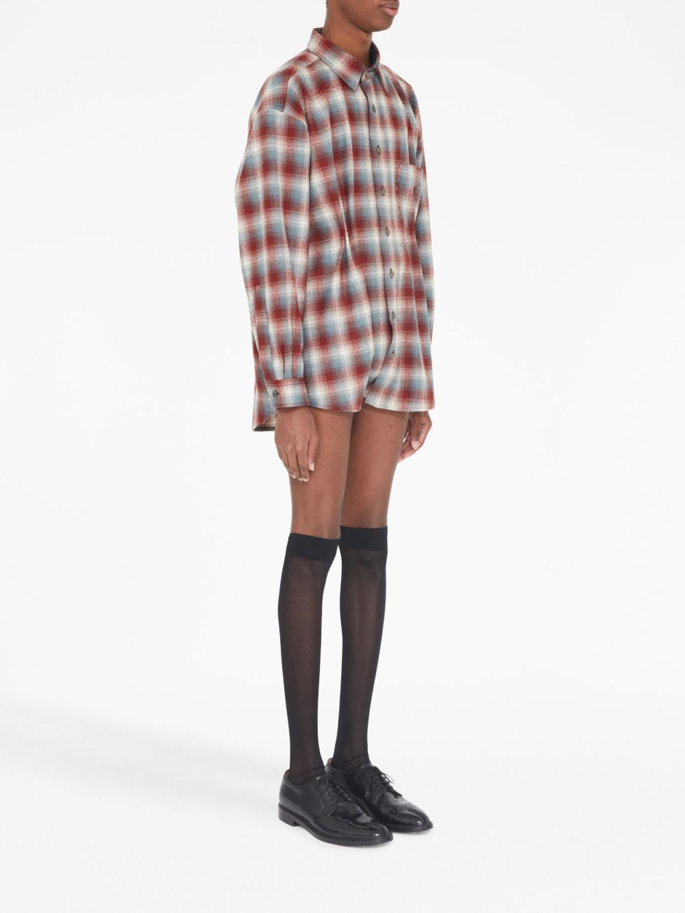 Maison Margiela x Pendleton checked playsuit shirt Women