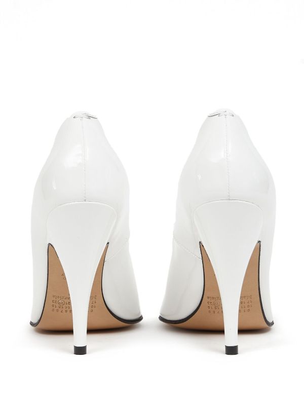 Leather white outlet pumps