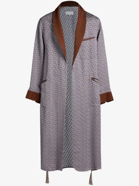 Maison Margiela abrigo con motivo geométrico y flecos