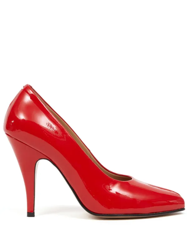 Maison Margiela Escarpins Tabi 110 Mm En Cuir Verni Rouge FARFETCH FR
