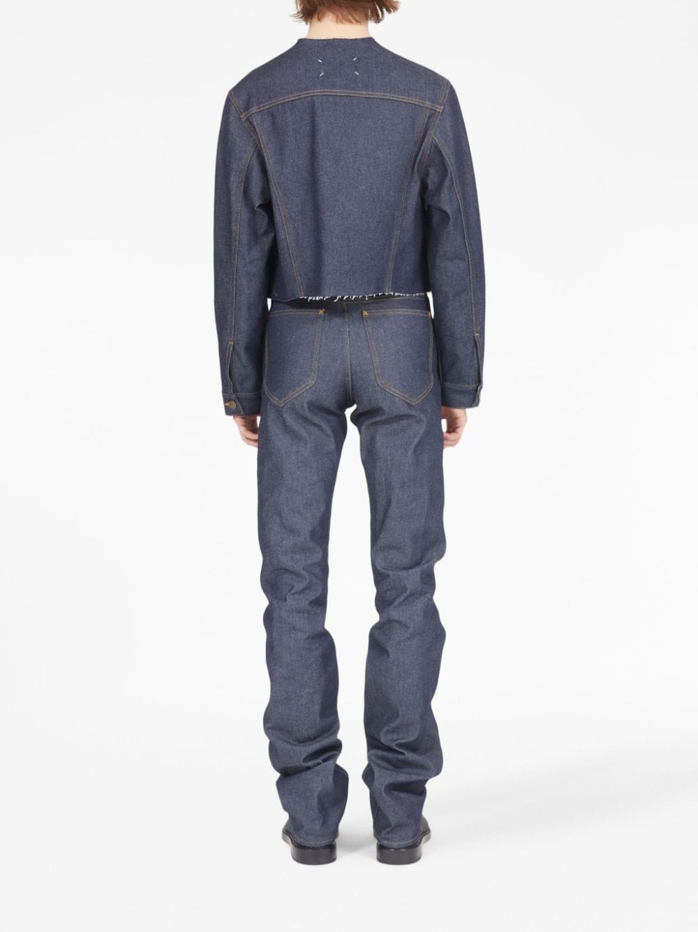 Maison Margiela raw-cut Collar Denim Jacket - Farfetch