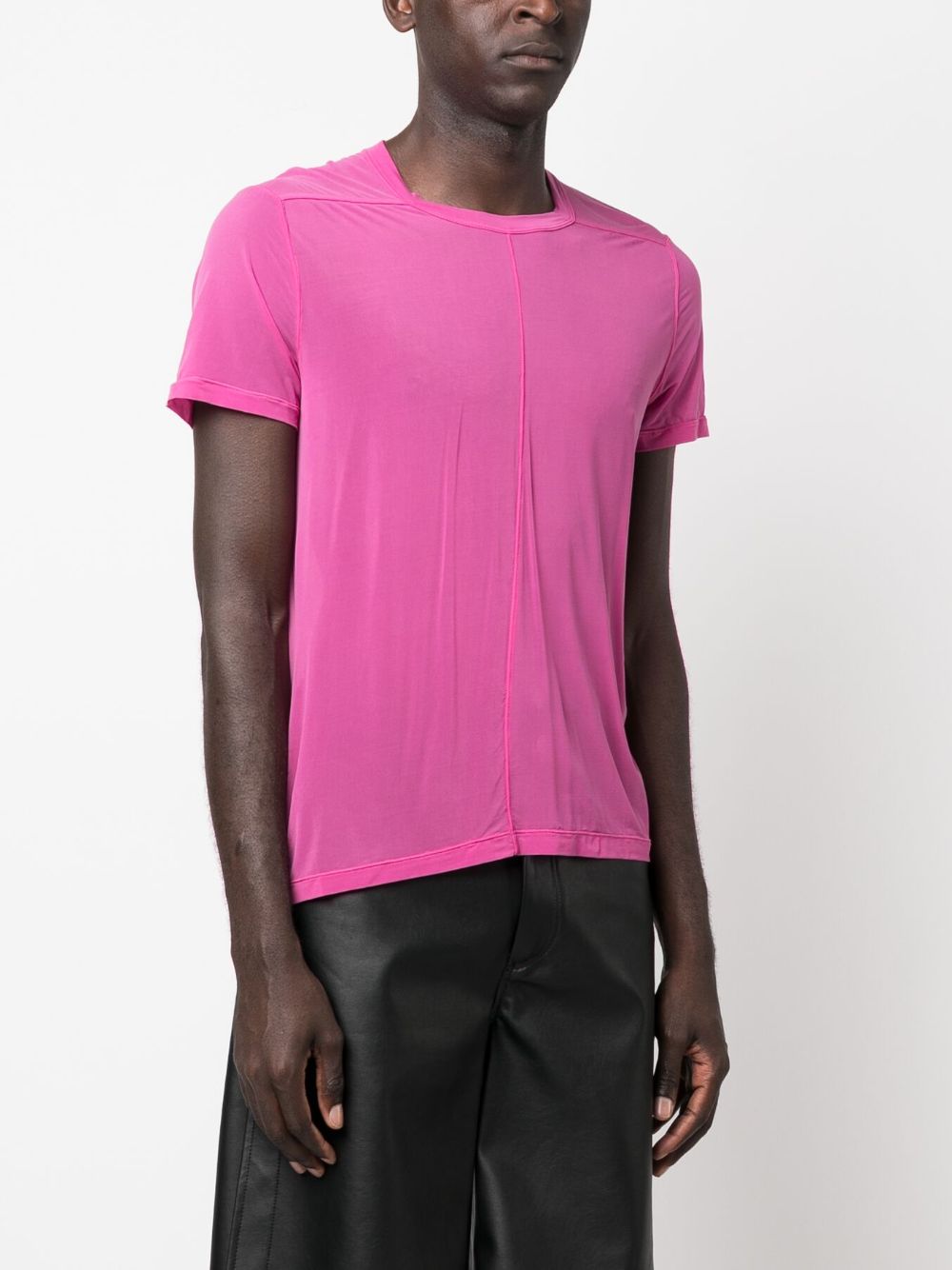 Shop Rick Owens Semi-sheer Crew-neck T-shirt In Pink