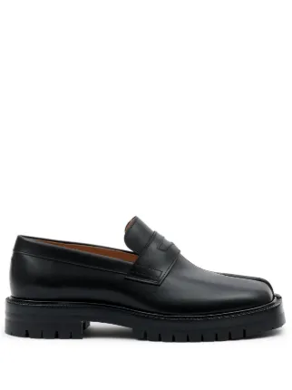 Maison Margiela Tabi レザーローファー | ブラック | FARFETCH JP