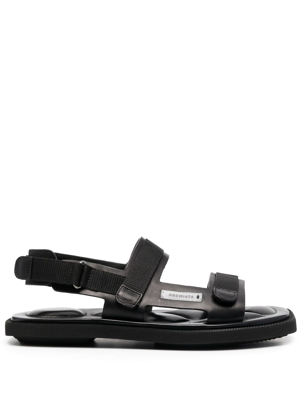 Shop Premiata Touch-strap Leather Sandals In Schwarz