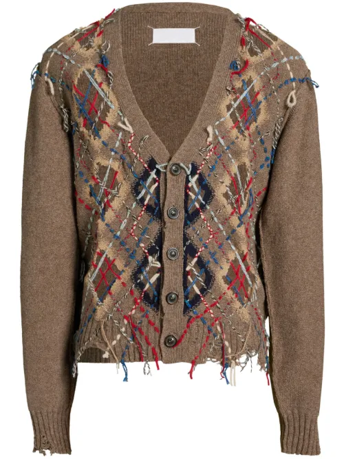 Cardigan en maille intarsia - Maison Margiela - Modalova