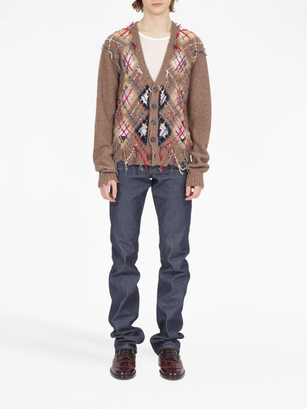 Maison Margiela cut-out intarsia-knit Cardigan - Farfetch