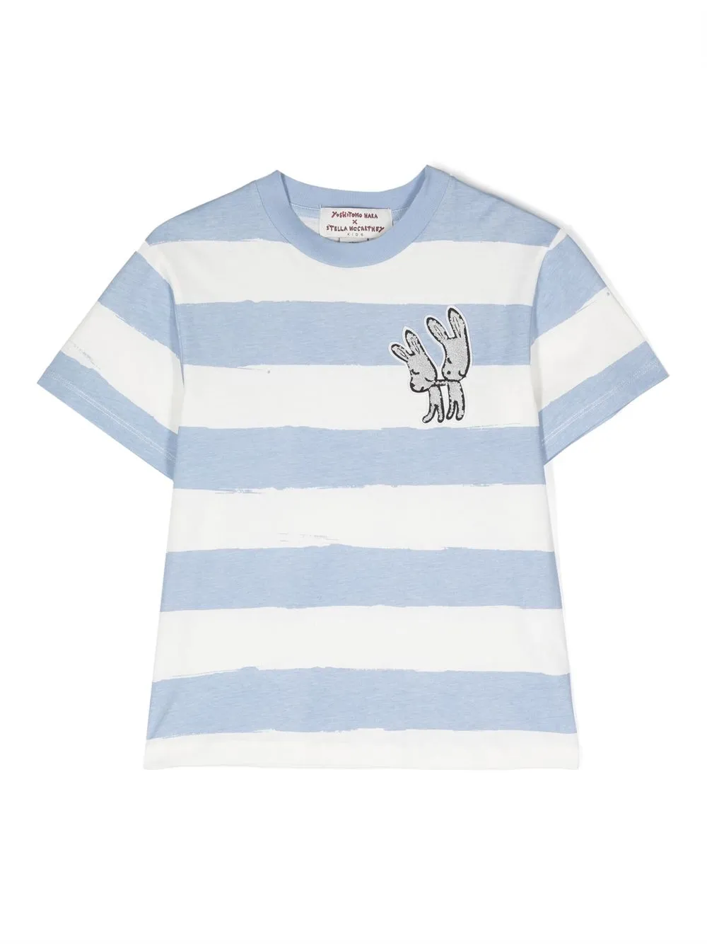 

Stella McCartney Kids striped T-shirt with bunnies - Azul