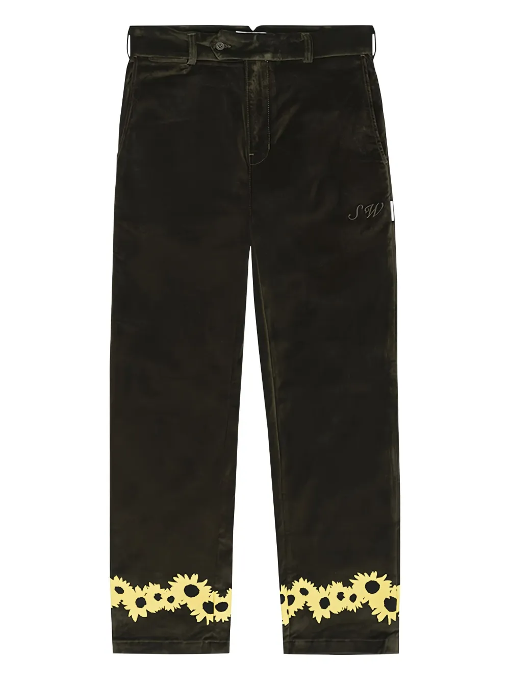 Saintwoods pantalon à bords fleuris | vert | Image 1