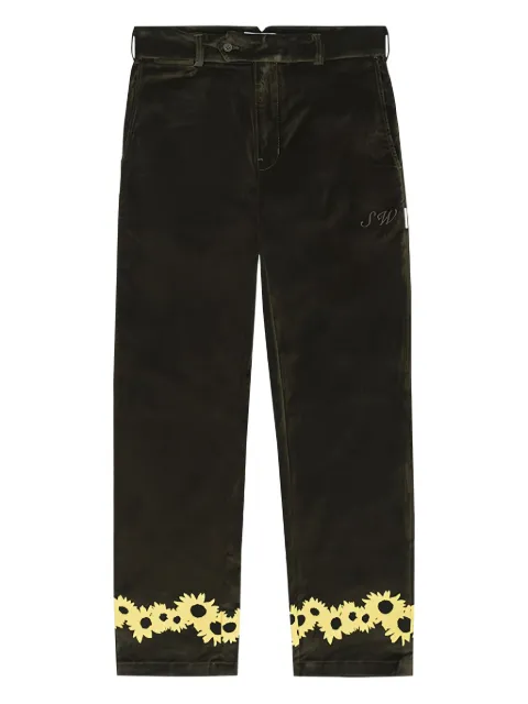 Saintwoods pantalones con ribete floral