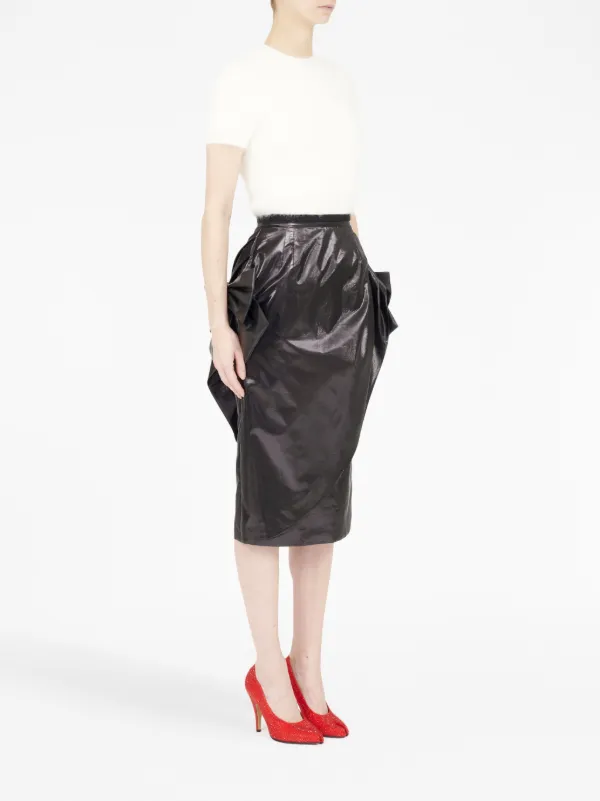 Maison Margiela bow-detail Asymmetric Midi Skirt | Black