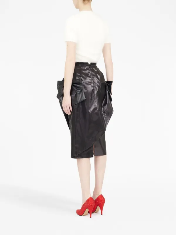 Maison Margiela bow-detail Asymmetric Midi Skirt | Black