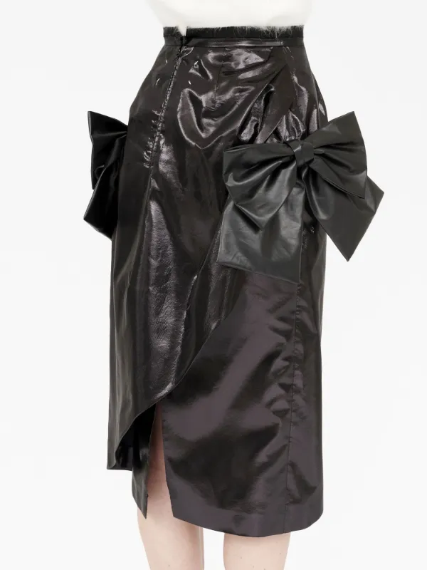 Maison Margiela bow-detail Asymmetric Midi Skirt | Black