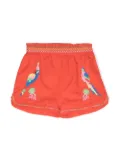 Stella McCartney Kids embroidered parrots casual shorts