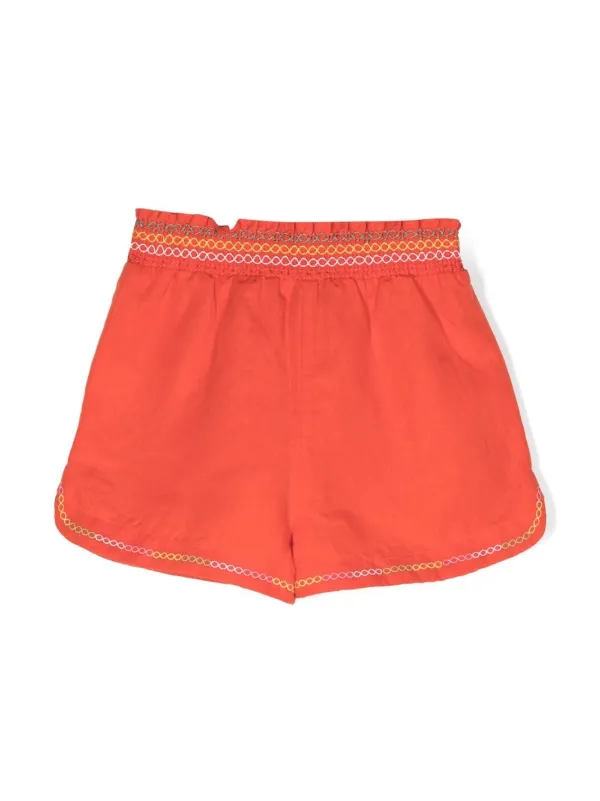 Stella McCartney Kids エンブロイダリーショートパンツ | レッド
