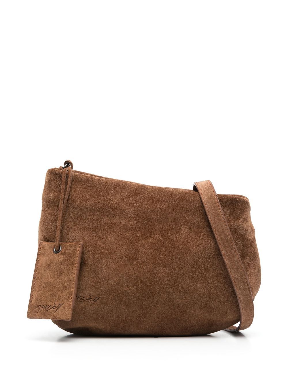 Marsèll Asymmetric Suede Shoulder Bag In Brown