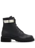 Giuseppe Zanotti Austin logo-plaque combat boots - Black