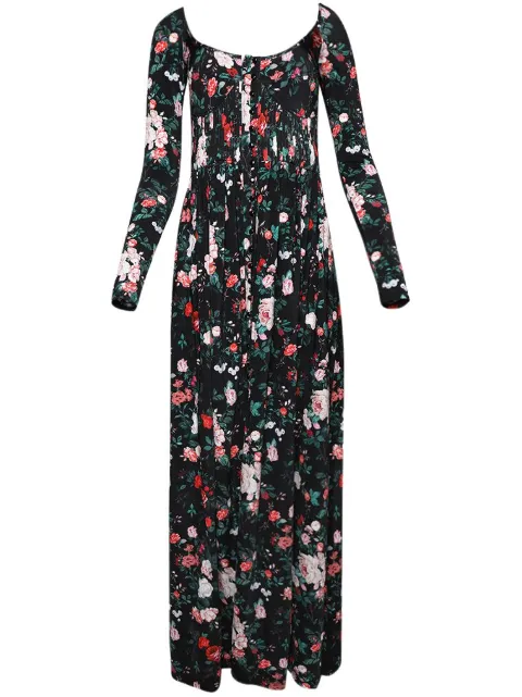 Rabanne vestido largo con estampado de rosas