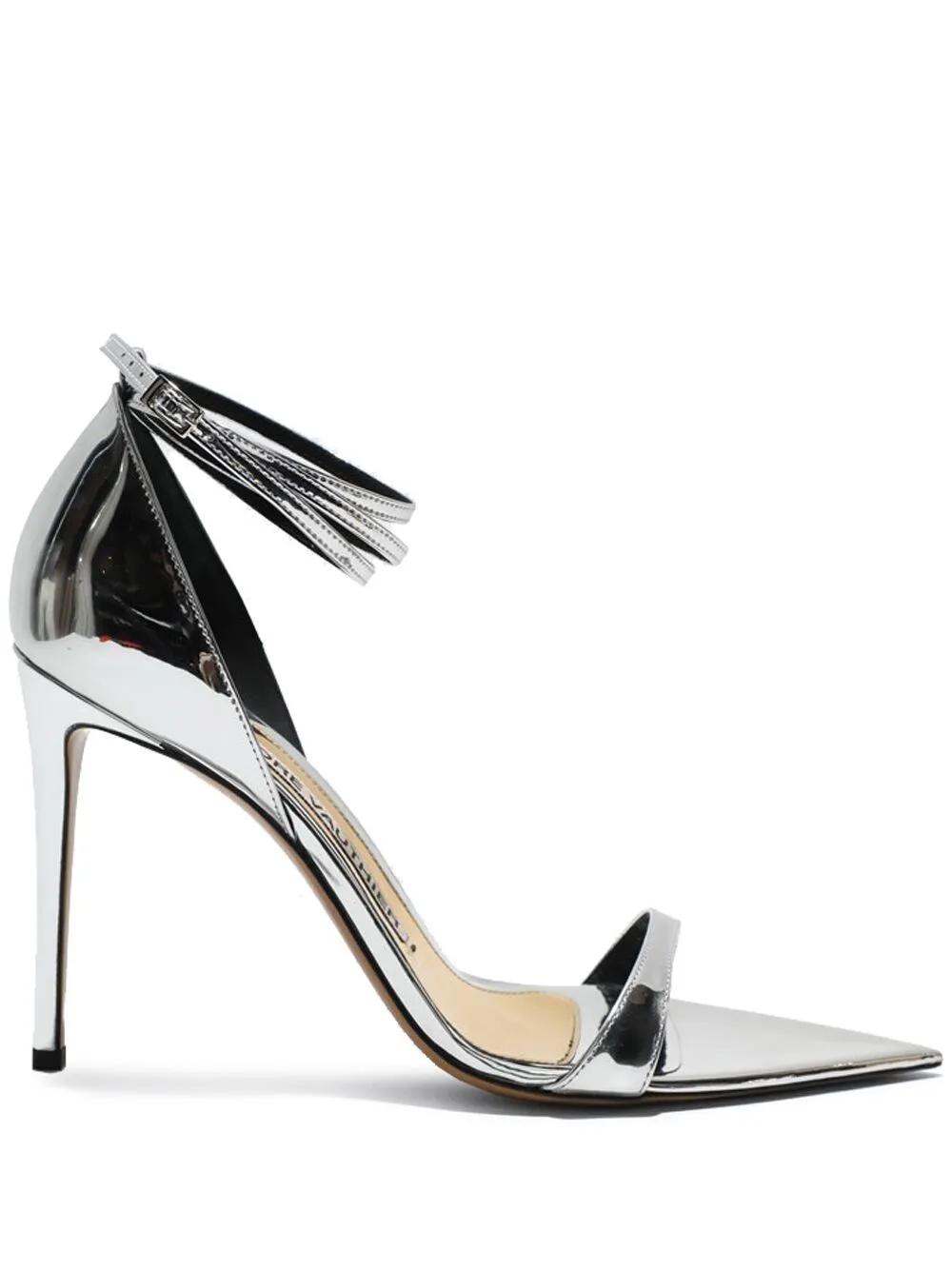 Shop Alexandre Vauthier Metallic-leather Sandals In Silver