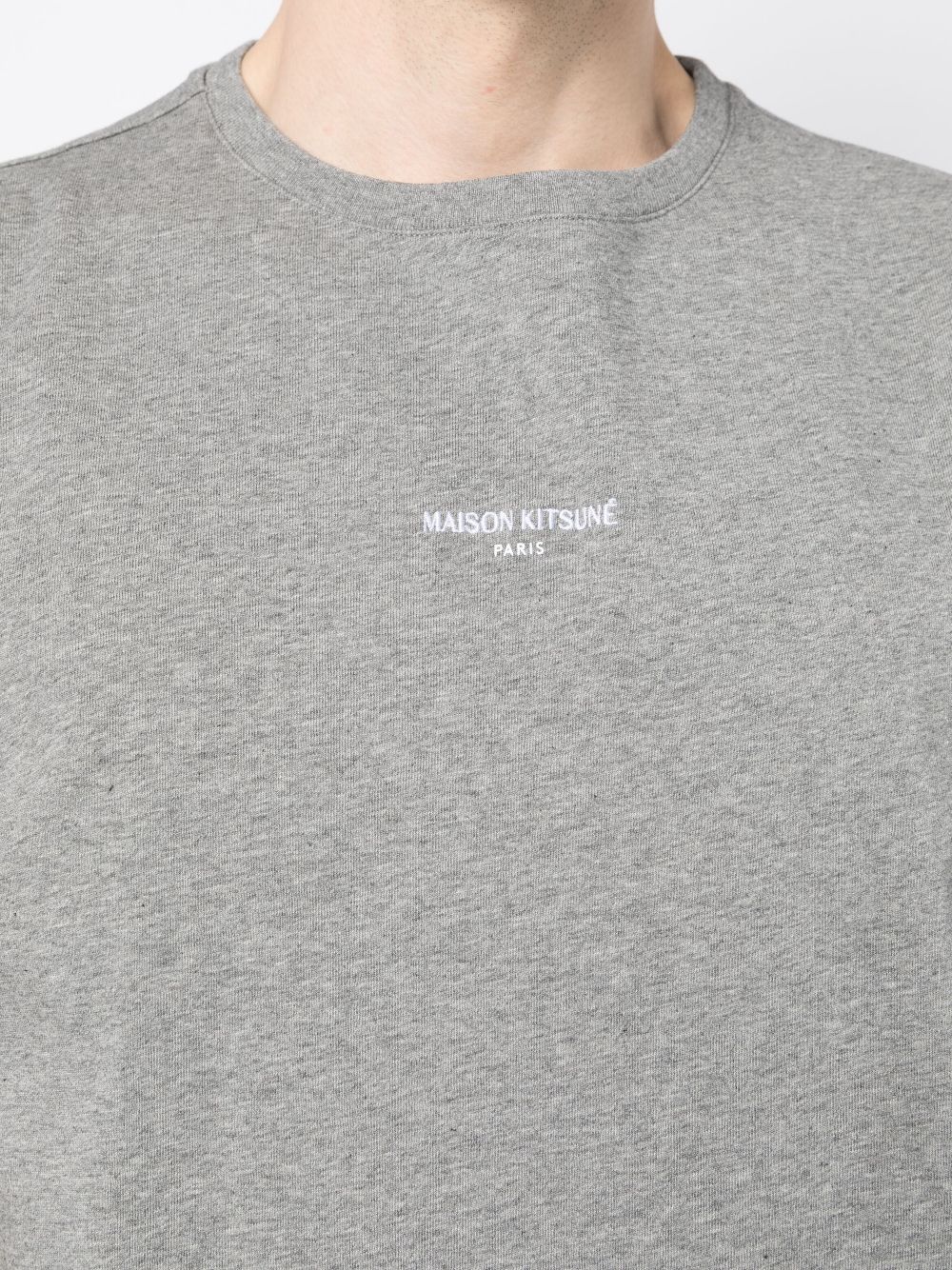 Maison Kitsune logo-embroidered cotton T-shirt Men