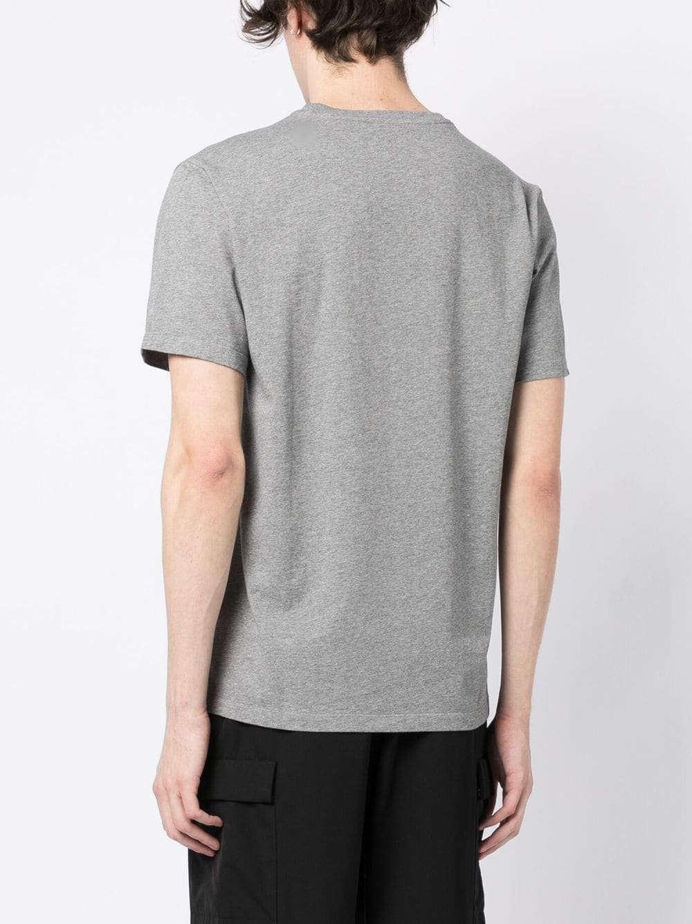 Shop Maison Kitsuné Logo-embroidered Cotton T-shirt In Grey