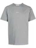 Maison Kitsuné logo-embroidered cotton T-shirt - Grey