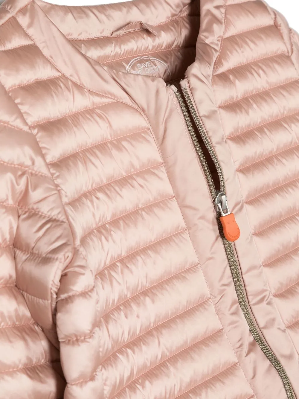 Shop Save The Duck Logo-patch Padded Jacket In Pink