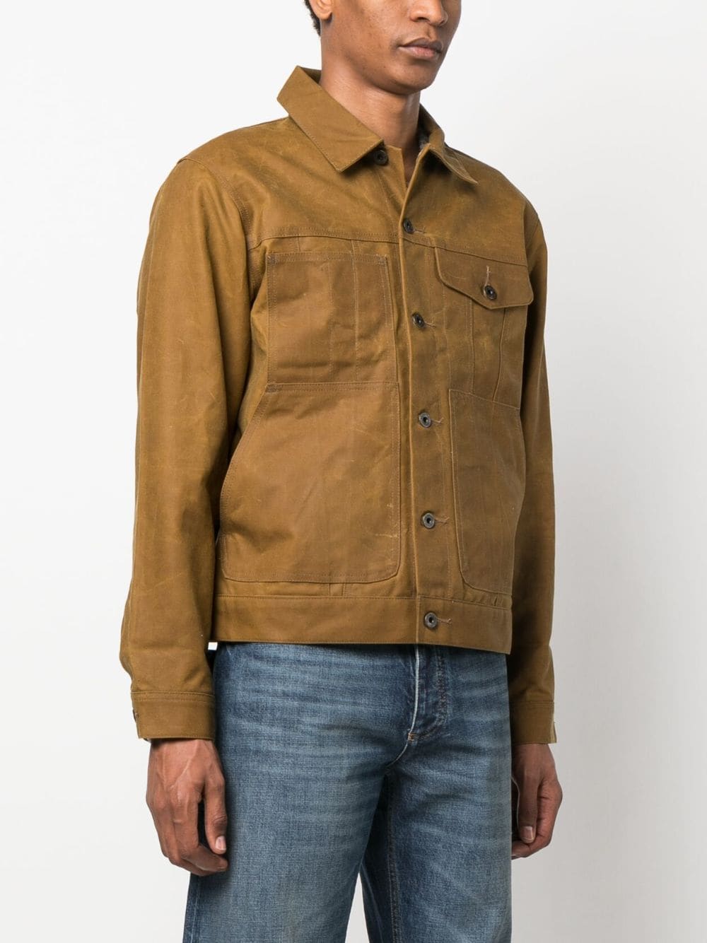 Shop Filson Long-sleeve Buttoned Shirt Jacket In Braun