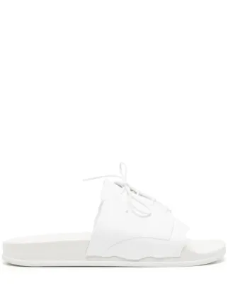 Maison Margiela lace-up Pool Slides | White | FARFETCH