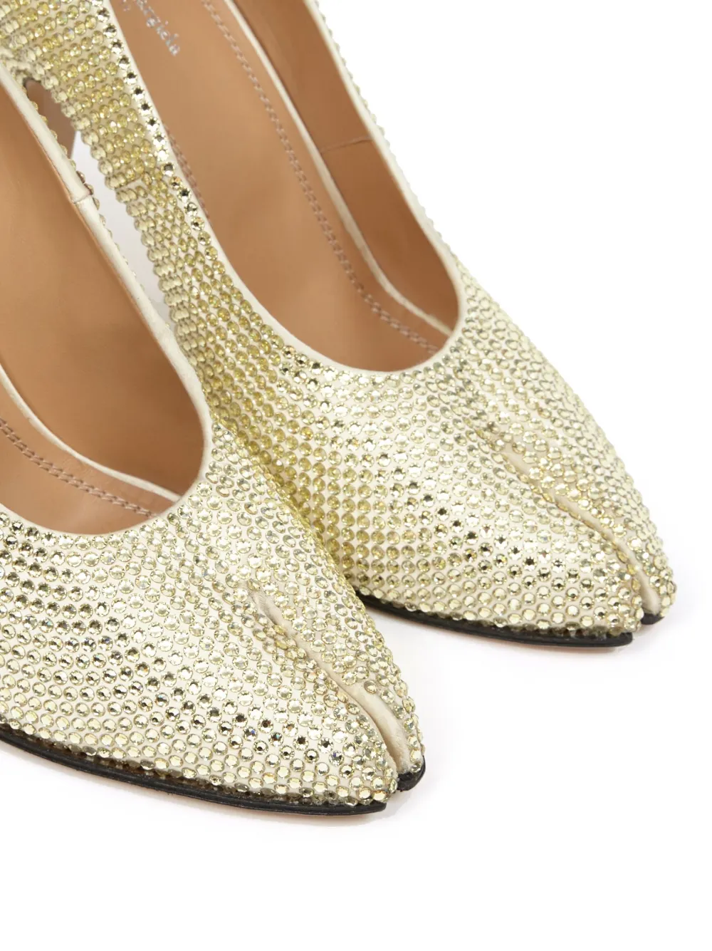 Maison Margiela Tabi 110mm rhinestone-embellished pumps Goud