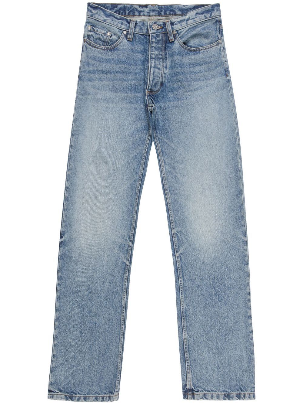 Bally Straight-leg Washed Jeans In Blue