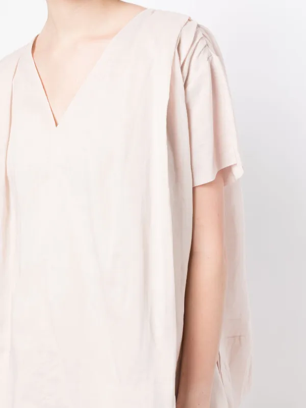 JOSEPH V-neck short-sleeved Top | Neutrals | FARFETCH RO