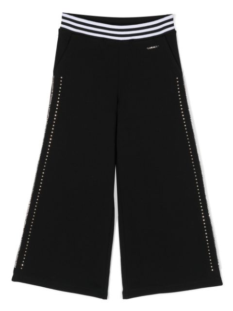 TWINSET Kids - crystal-embellished wide-leg trousers