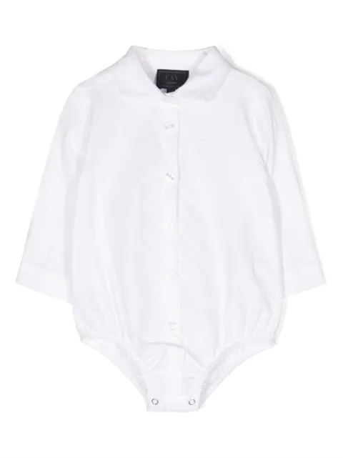 Fay Kids logo-embroidered long-sleeve bodysuit