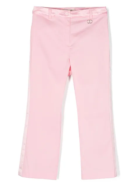 TWINSET Kids - straight-leg logo-plaque trousers
