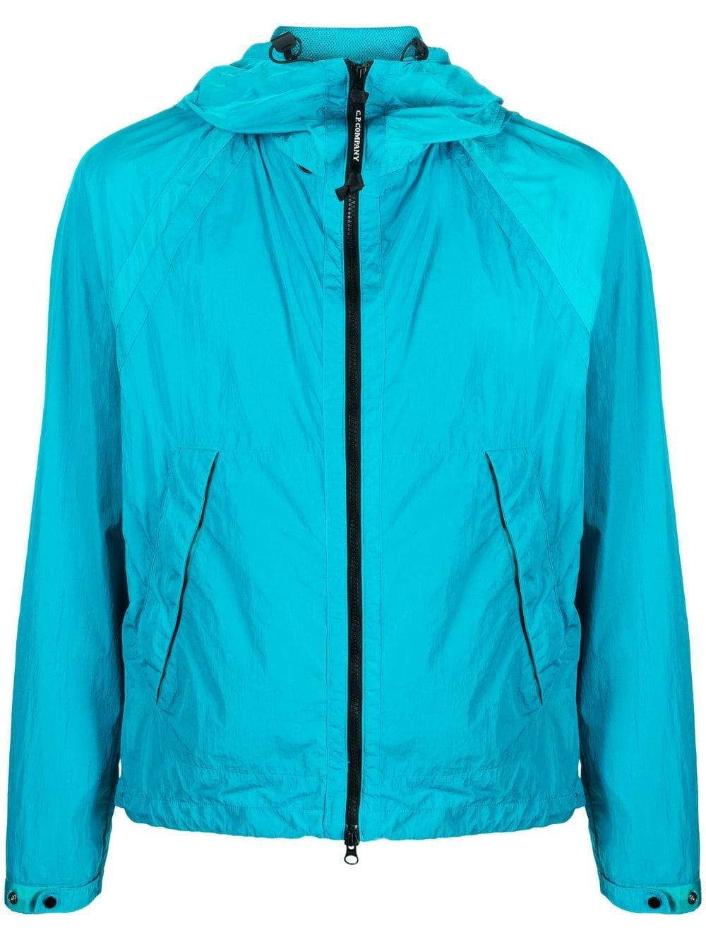 C.p. Company Goggles-hood Zipped-up Jacket In Blue