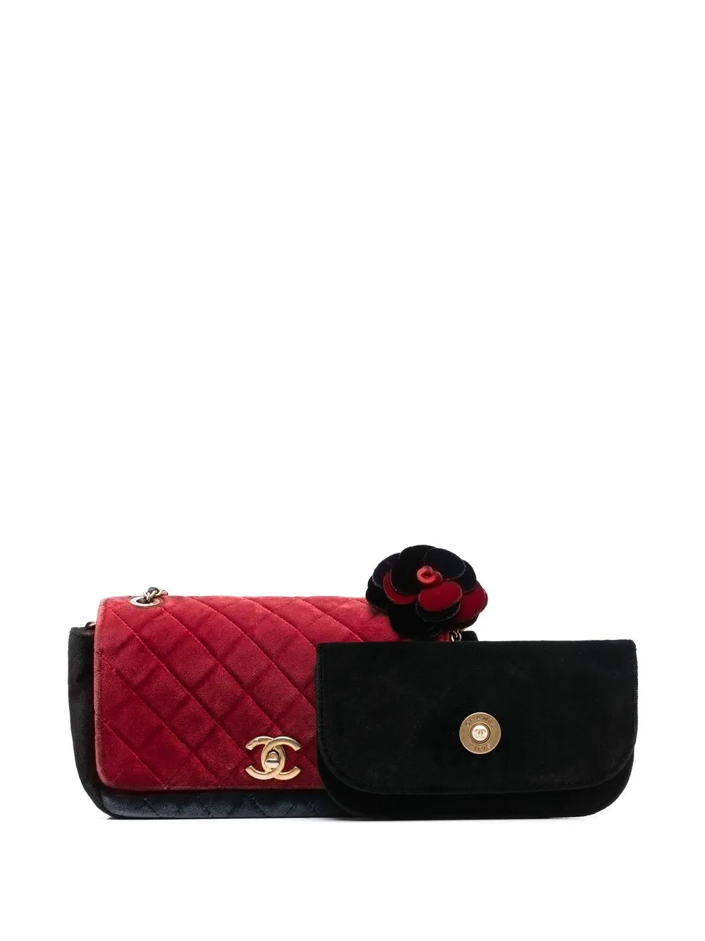 Chanel Pre-owned 1985-1993 Mini Diamond-Quilted Flap Pouch - Red