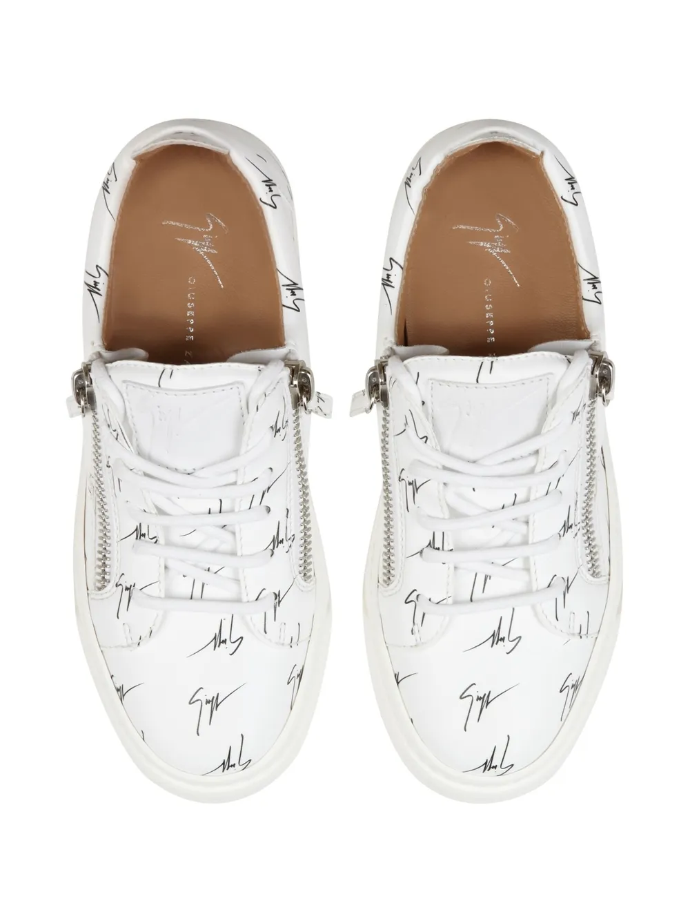 Giuseppe Zanotti Frankie All-over Logo Print Sneakers In Weiss