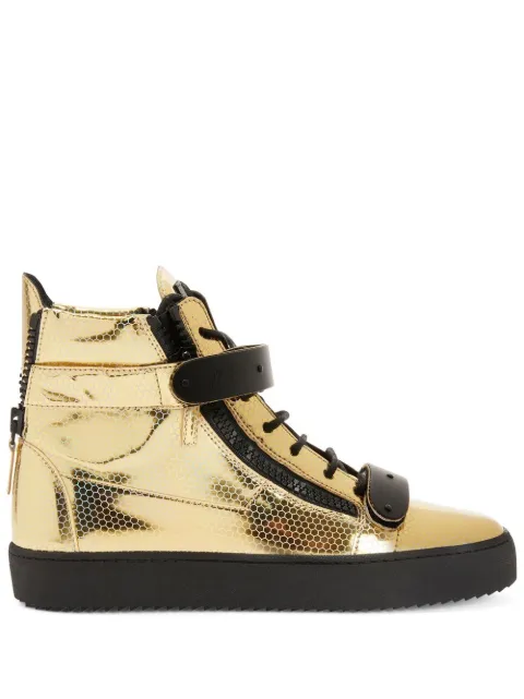 Giuseppe Zanotti سنيكر برقبة ولمسة لامعة