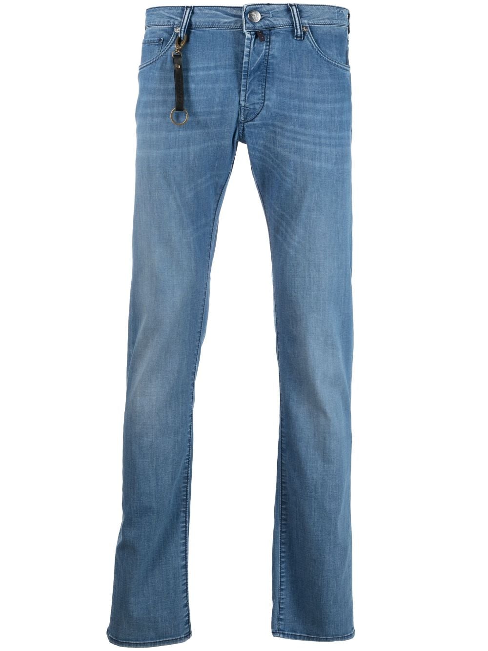 Incotex Keyring-attachment Straight-leg Jeans In Blue