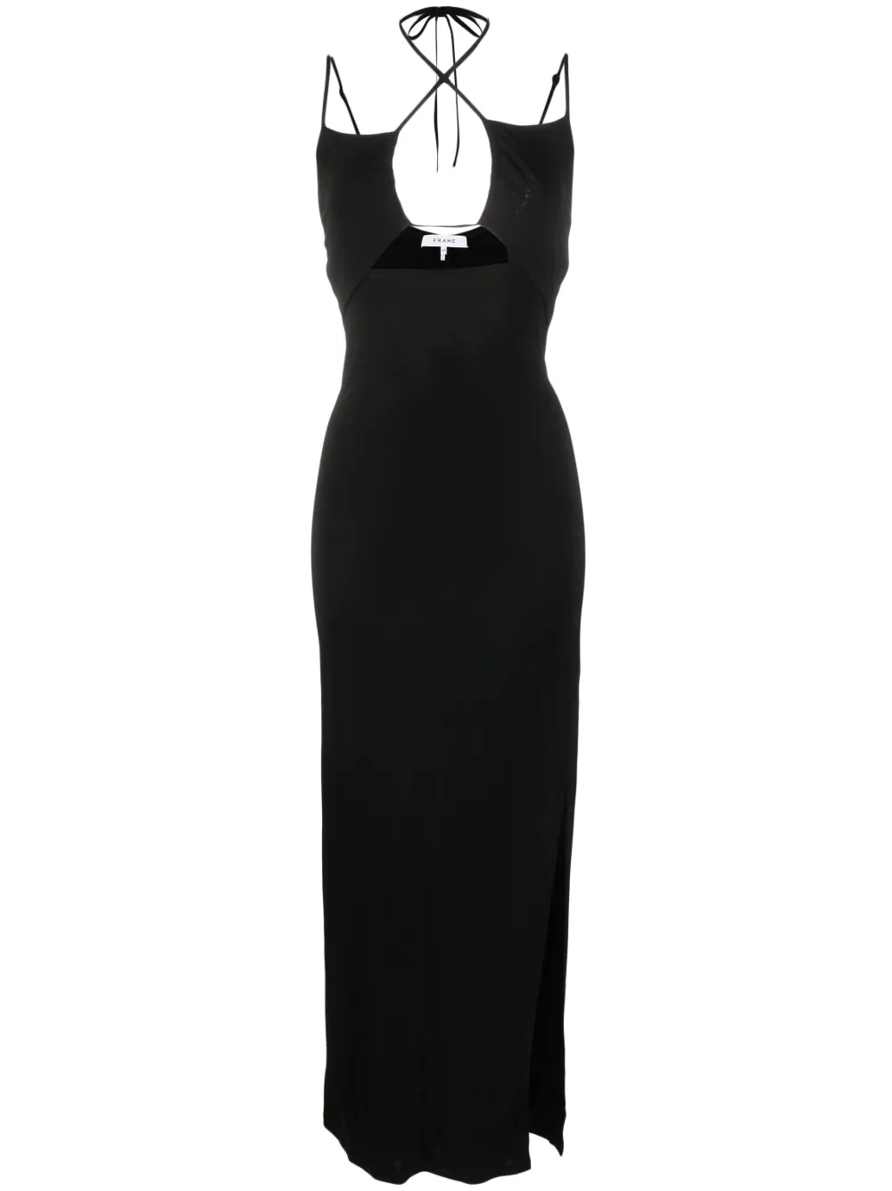 Frame Womens Noir Cut-out Stretch-crepe Midi Dress