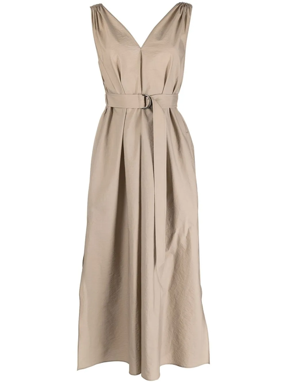 Brunello Cucinelli vestido largo con cinturón | neutro | Image 1