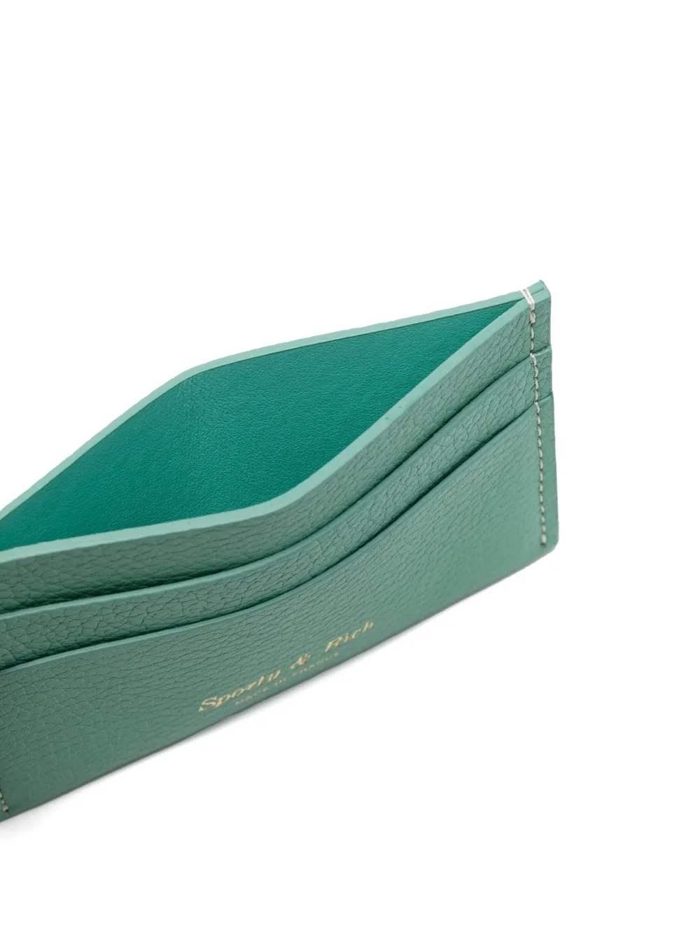 Sporty And Rich Logostamp Cardholder In Green ModeSens