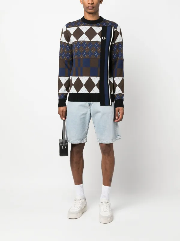 Fred perry argyle top zip neck jumper