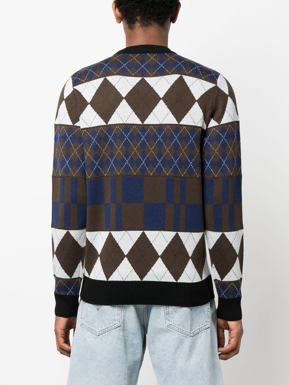 Shop Fred Perry Argyle Knit Jumper In Braun