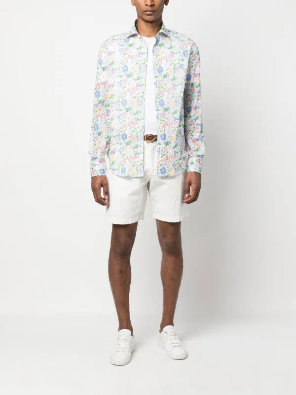 Fedeli floral-print Cotton Shirt | White | FARFETCH
