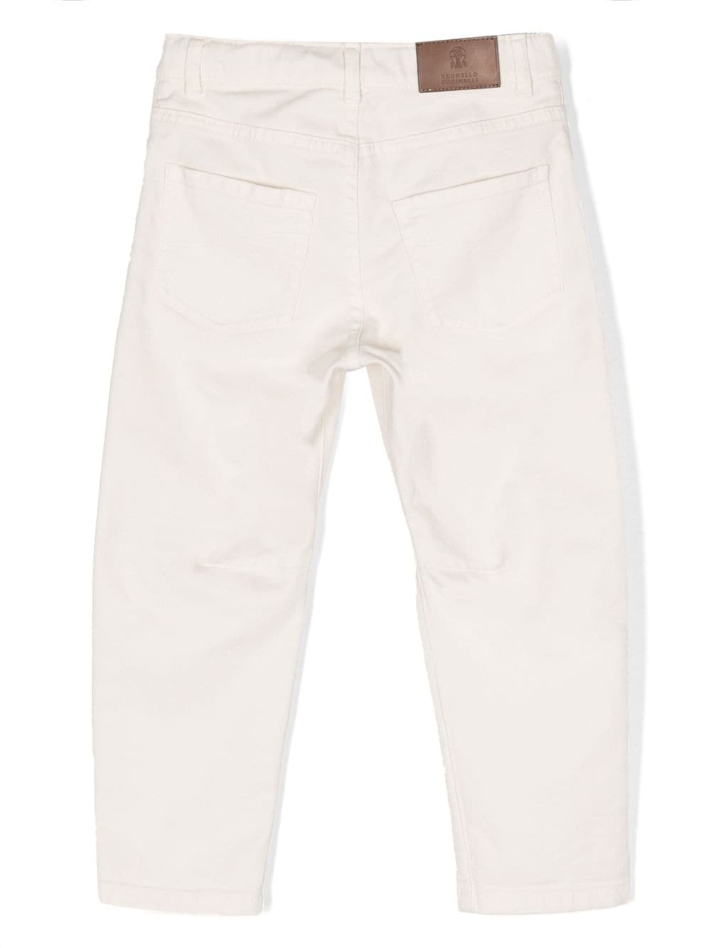 Brunello Cucinelli Kids Jeans met geborduurd logo - Beige