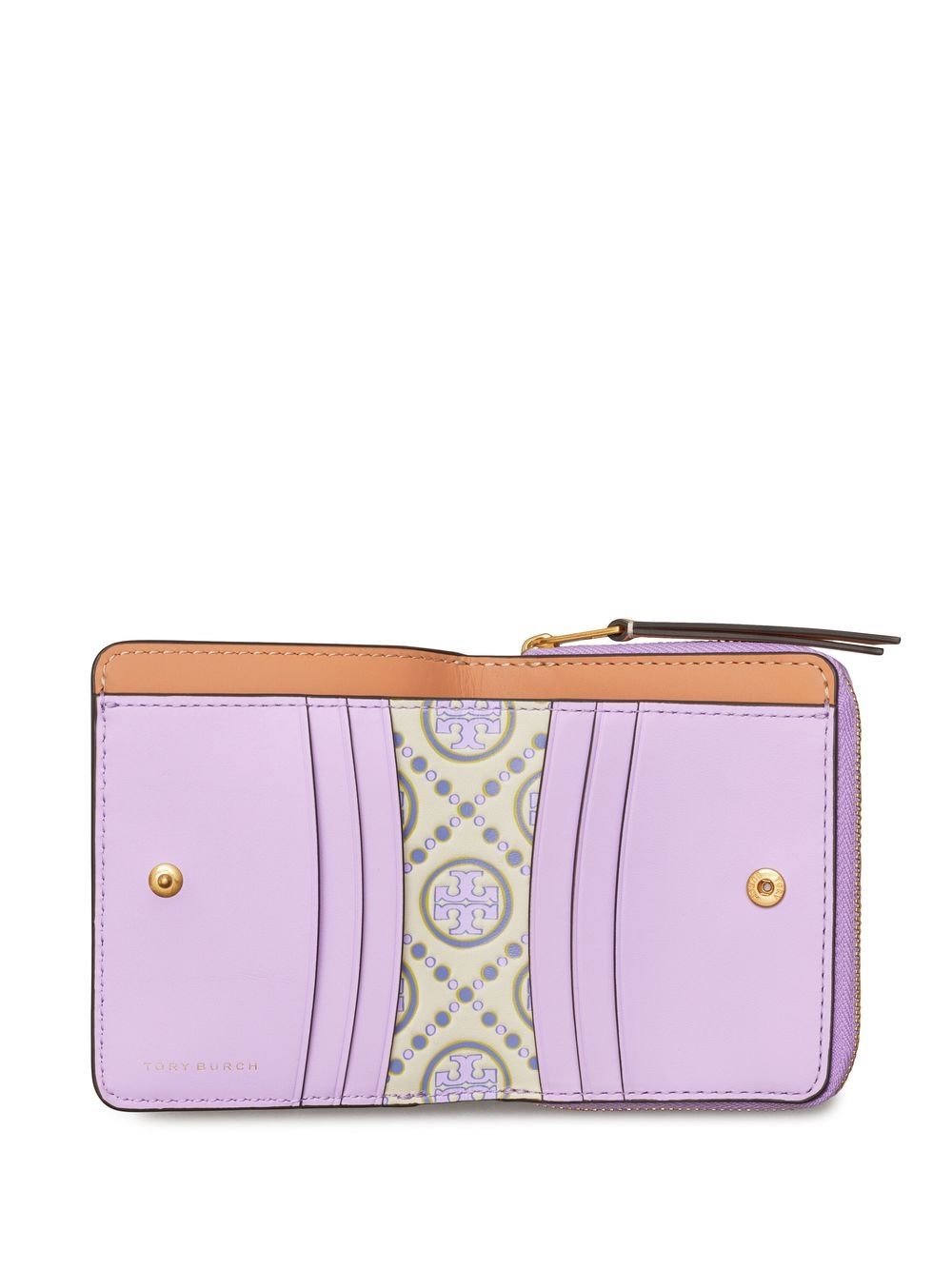 Shop Tory Burch Embossed-monogram Bi-fold Wallet In Purple